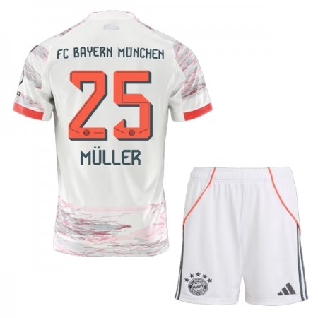 Fotbalové dresy FC Bayern Mnichov Thomas Muller 25 Dětské Venkovní Dres 2025-26 Krátký Rukáv
